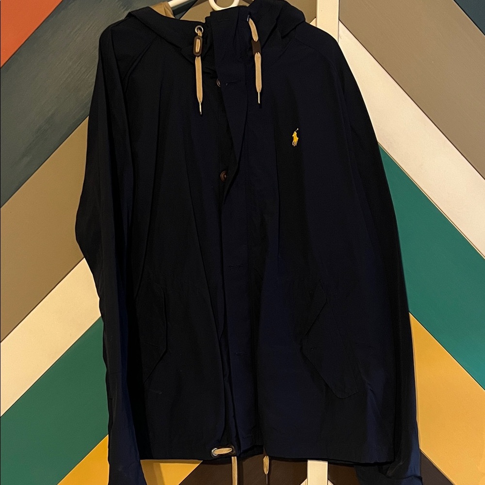 Polo Navy Blue Hooded wind breaker